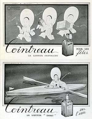 "COINTREAU pour les FÊTES" Annonce originale entoilée par Jean A. MERCIER parue dans PLAISIR DE F...