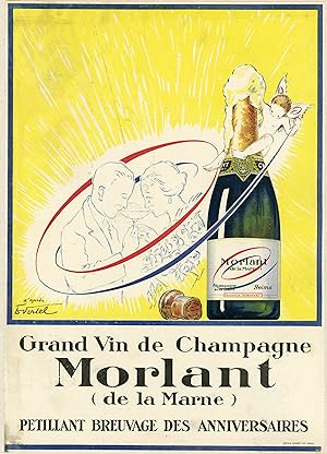 "MORLAND" Affiche d'intérieur originale entoilée / Litho par VIRTEL vers 1925