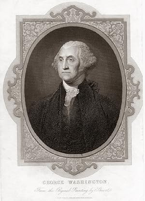 GEORGE WASHINGTON FROM THE ORIGINAL PAINTING BY STUART,antique historical print
