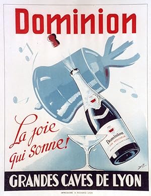 "DOMINION" Affiche originale entoilée / Litho années 50 par DES P. / Impressions H. RICHARD Lyon