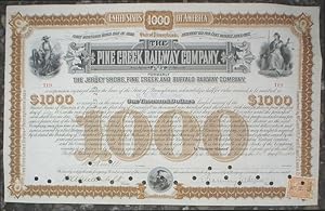 William K. Vanderbilt + Chauncey Depew - Pine Creek Railway Company 1000$ Bond - 1885
