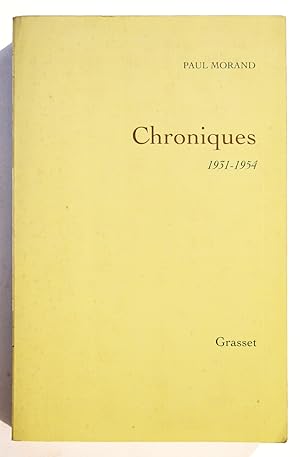 CHRONIQUES 1931-1954.