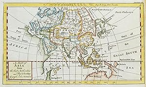 Antique Map ASIA, John Cowley, scarce original 1753