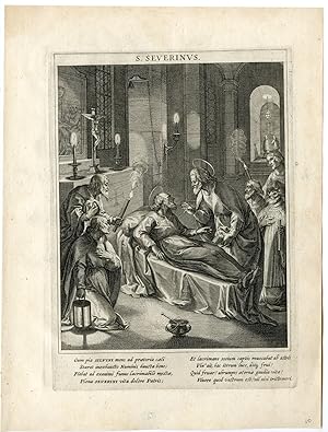 Antique Master Print-SAINT SEVERINUS OF NORICUM-Kager-Rader-Sadeler-1615