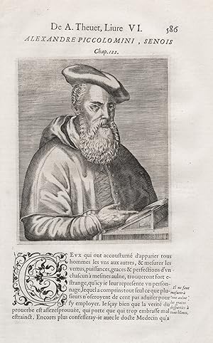 "Alexandre Piccolomini, Senois" - Alessandro Piccolomini (1508-1579) Italian Humanist Siena philo...