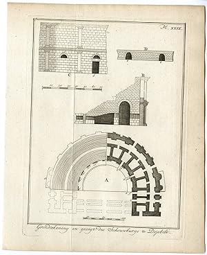 Antique Print-SYRIA-JABLEH-GABALA-ROMAN THEATRE-PLAN-MIDDLE EAST-Pococke-1776