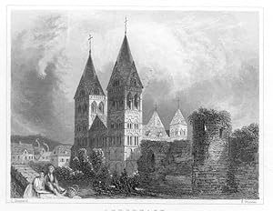 ANDERNACH,Prussian Rhine,Germany,Historical City View,European Scenery,1836 Antique Steel Engravi...