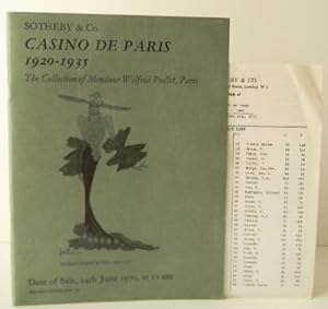 CASINO DE PARIS 1920-1930. The collection of Monsieur Wilfrid Piollet. Catalogue de la vente par ...