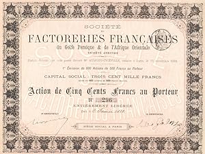 Action de Cinq Cents Francs au Porteur. No 296.