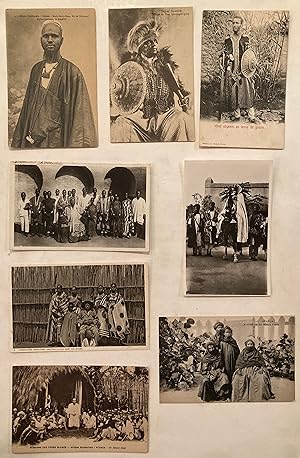 Eight early C20th postcards of African chiefs : OUAGADOUGOU MORO NABA, SULTAN IKOMA, DJERMAKOYE, ...