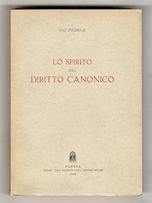 Lo spirito del diritto canonico.