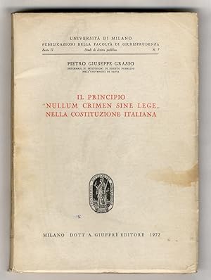 Il principio "nullum crimen sine lege" nella costituzione italiana.