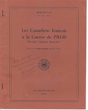 Les Canadiens Francais A La Guerre De 1914