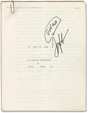 An Hour To Kill (Original treatment script for an unproduced television film)