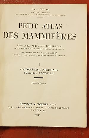 Petit atlas des mammifères - 1 - Monotrèmes, marsupiaux, édentés, rongeurs