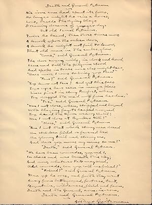 Death and General Putnam Poem [in manuscript]