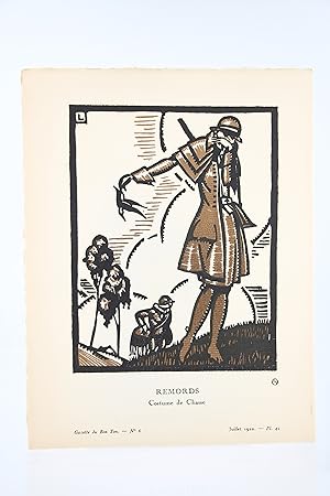 Remords. Costume de chasse (pl.41, La Gazette du Bon ton, 1920 n°6)