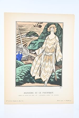 Suzanne et le Pacifique. Robe de Bains de mer, en "chevrons laine" de Rodier (pl.42, La Gazette d...
