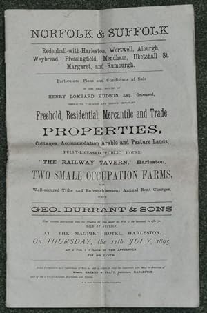 The Real Estates Of H. L. Hudson, Esq., deceased. Norfolk & Suffolk. Geo. Durrant & Sons.Sale By ...