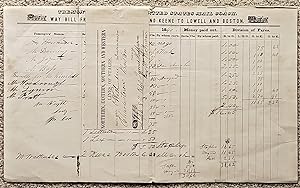 BOSTON AND BRATTLEBOROUGH STAGECOACH WAYBILL & TICKET Sept. 9, 1840