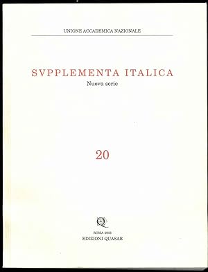 Supplementa italica. Nuova serie n. 20. Venusia.