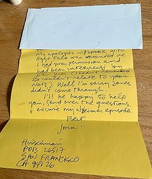 Jack Hirschman Letter (ALS, with envelope)