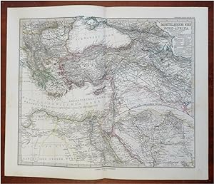 Eastern Mediterranean Holy Land Cyprus Crete Egypt 1875 Jungmann detailed map