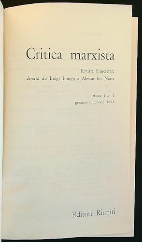 Critica marxista annata 1963