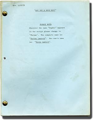 The Killing Kind [Are You a Good Boy] (Original screenplay for the 1973 film)