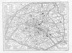 PARIS,City plan,Underground Railway,Historical Map