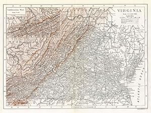 VIRGINIA,Railways,Counties,Boundaries,Historical Map