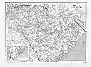 SOUTH CAROLINA,Railways,Swamps,Canals,State Map