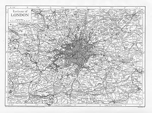 LONDON,Counties,Railway,Canals,Historical Map