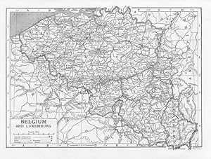 BELGIUM,LUXEMBURG,Railways,Forts,Historical Map