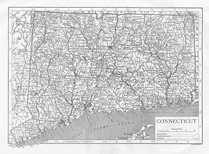 CONNECTICUT,Long Island,Historical Vintage State Map