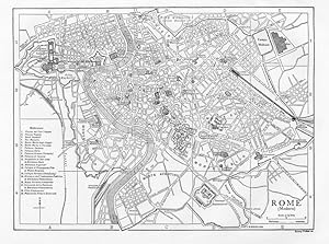 ROME,Modern City Plan ,Historical Vintage Map