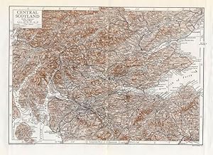 CENTRAL SCOTLAND,Roman Wall,Railways,Historical Map