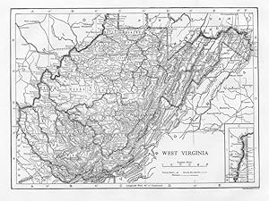 WEST VIRGINIA,Railways,Counties,Historical State Map