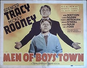 Men of Boys Town Lobby Title Card 1941 Spencer Tracy, Mickey Rooney