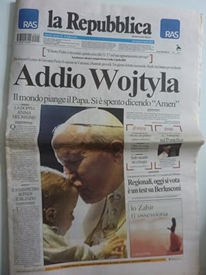 LA REPUBBLICA Addio Wojtyla Domenica 3 Aprile 2005