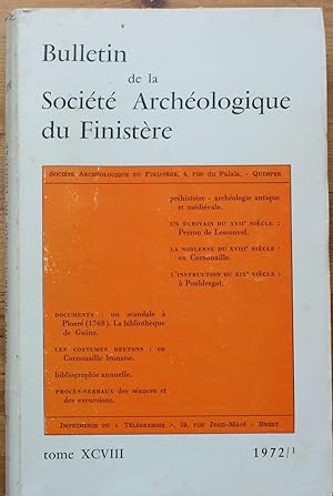 Société Archéologique du Finistère - Année 1972/1 - Tome XCVIII