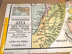Eilers Sunday School Wall Map No. 4 Western Asia Showing Syria Palestine, Armenia, Assyria. Map o...