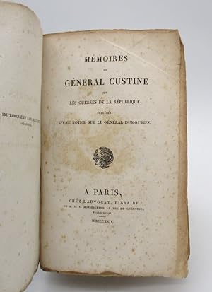 Mémoires du général Custine sur les guerres de la République