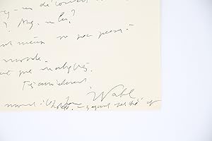 Lettre autographe signée adressée à Marc Barbezat : "Il vaut mieux ne pas penser à l'état du monde."