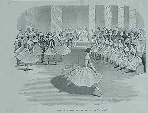 Maddle Cerito, in the Ballet of "Alma". Original engraved Print. Antique Engraving