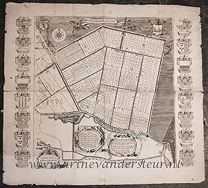 [Antique print, cartography, oude kaart Wieringerwaard] Wieringer Waert, published ca. 1741-1744.