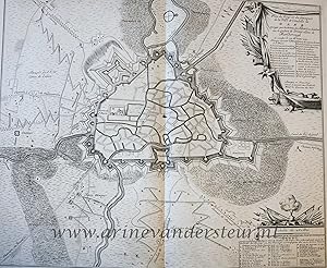 [Antique print, etching] Map of the siege of Ghent (Spanish Succession War), published 1729.