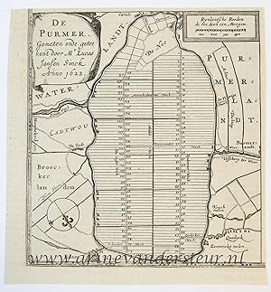 [Antique print; cartography, oude prent purmer] DE PURMER, published 1622 or 1631.
