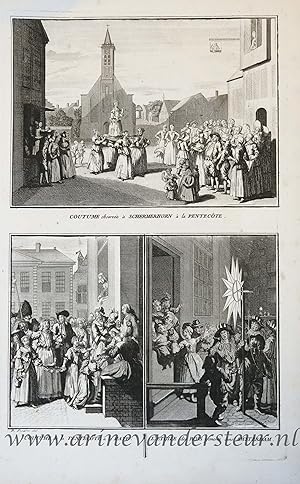 [Antique print, etching and engraving] COUTUME observée à SCHERMERHORN à la PENTECOTE, published ...