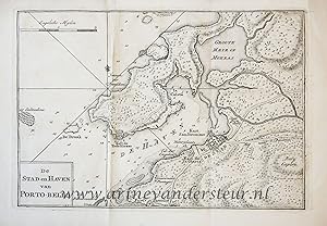 [Antique print, cartography] De Stad en Haven (harbour) van PORTO-BELLO (Panama), published 1765.